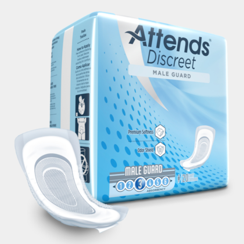 Attends Discreet Male Guard Bladder Leakage Incontinence Pads
