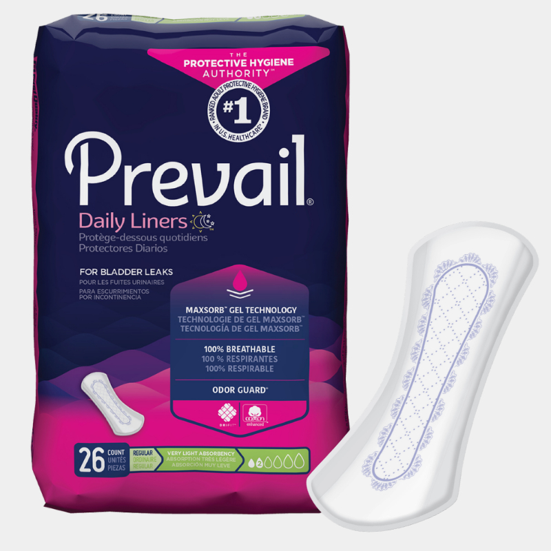 Prevail Daily Liner Very Light Incontinence Bladder Control Pads for Women