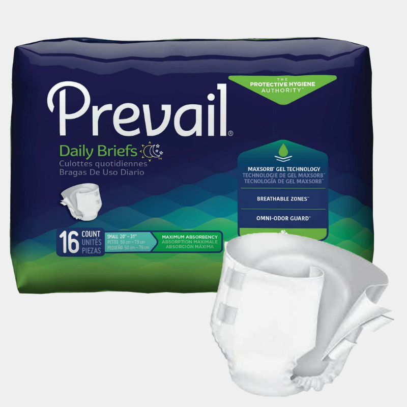 Prevail Daily Maximum Incontinence Adult Briefs With Tabs Small