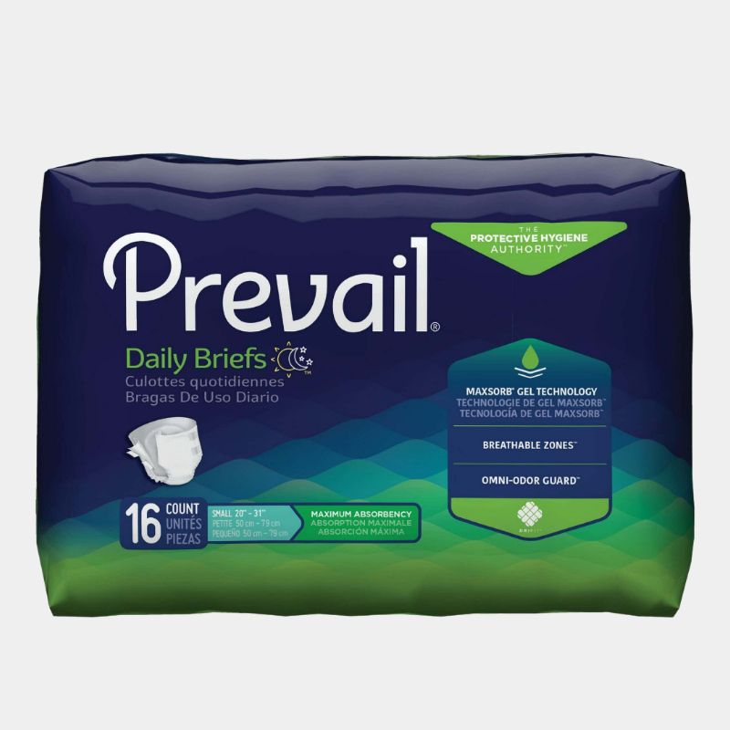 Prevail Daily Maximum Incontinence Adult Diapers With Tabs Small