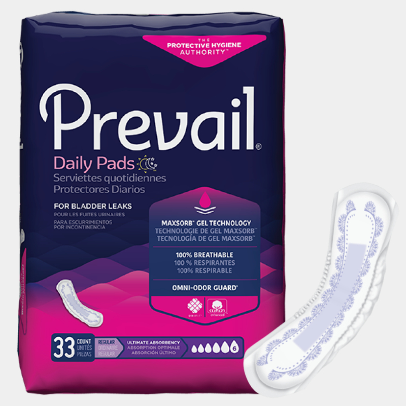 Prevail Daily Pads Ultimate Bladder Control Pads for Women