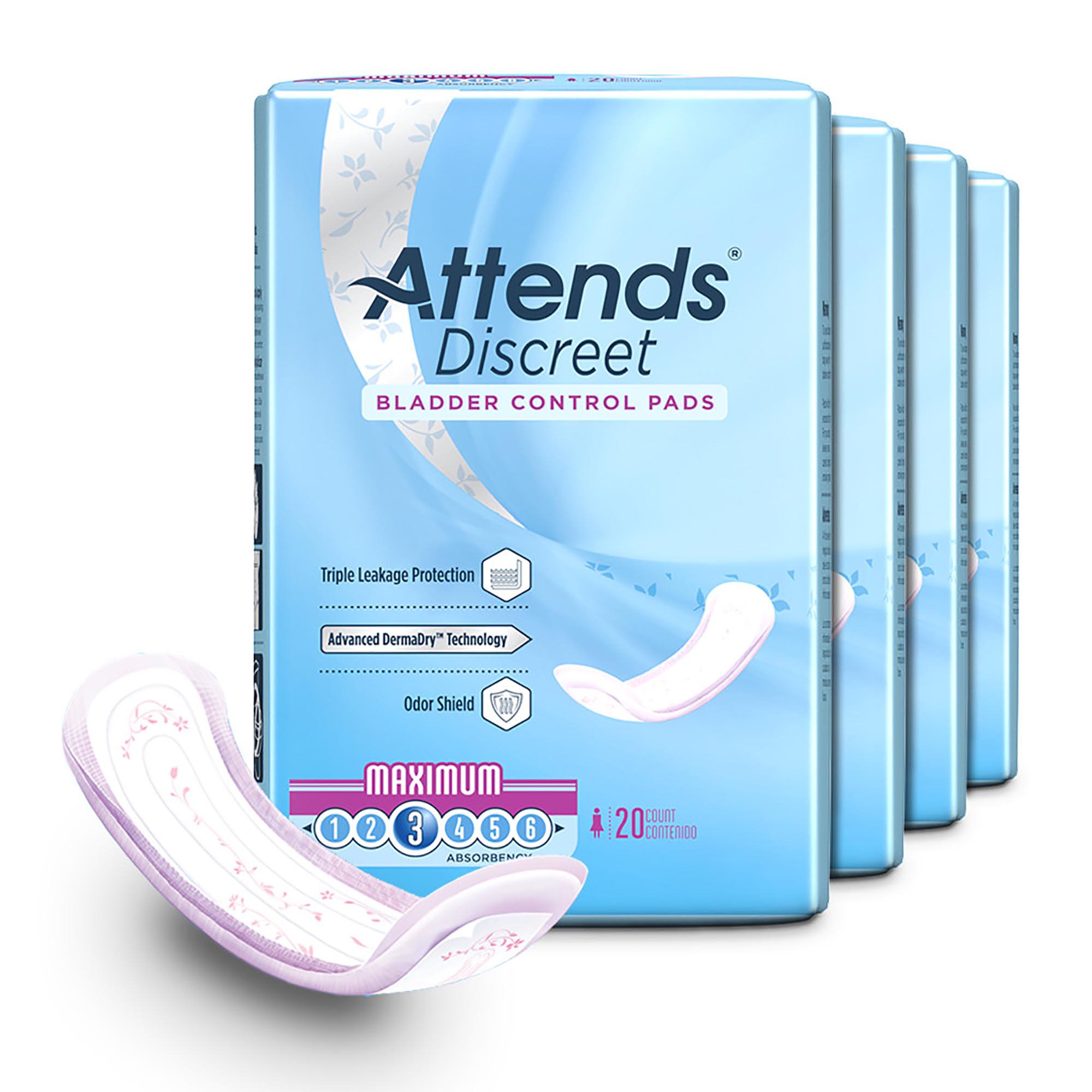 Attends® Discreet Women's Maximum Bladder Control Pad, 13-Inch Length