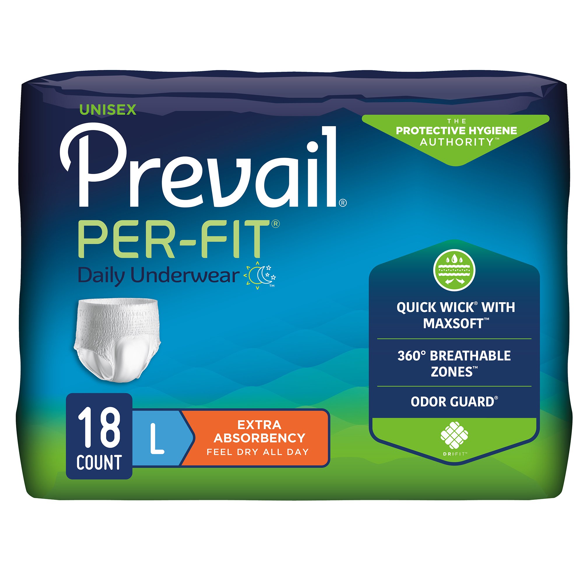 Prevail® Per-Fit® Extra Absorbent Underwear, Large