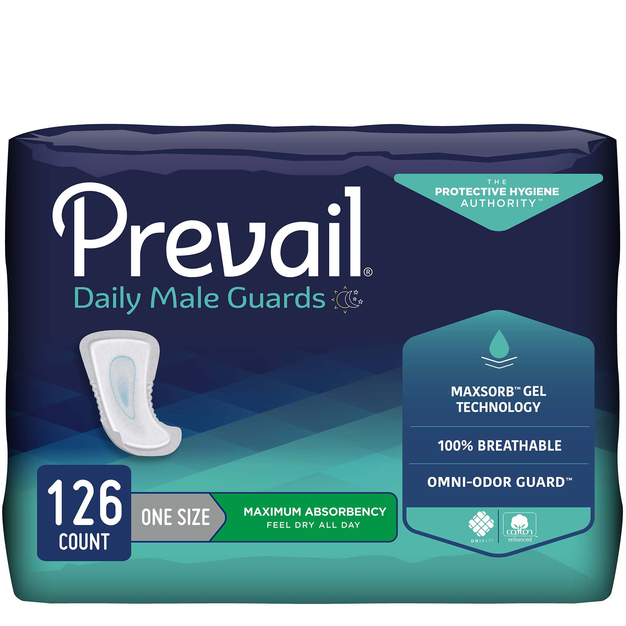 Prevail® Daily Male Guards Maximum Bladder Control Pad, 12½-Inch Length