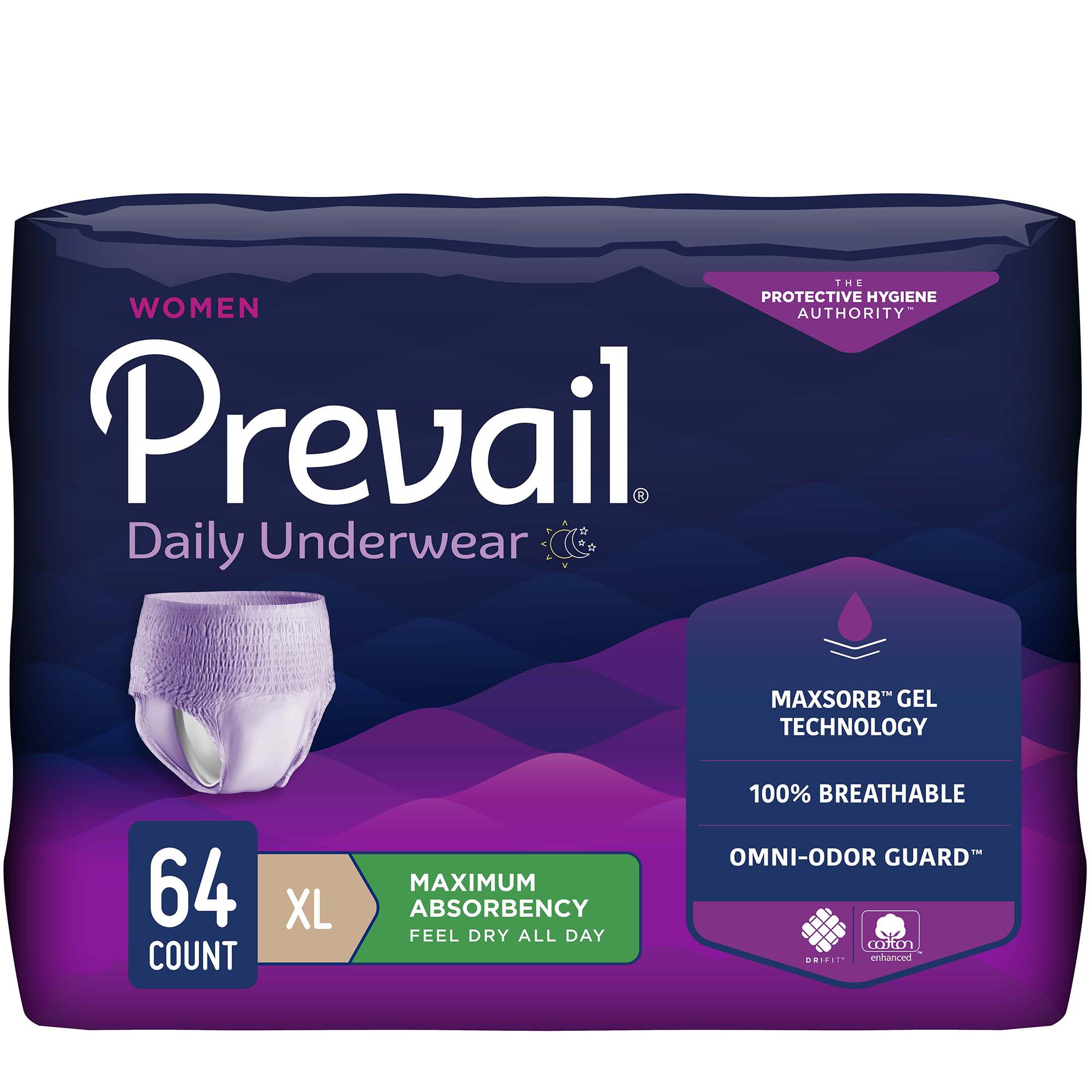 Prevail® Daily Absorbent Underwear, X-Large, Lavender