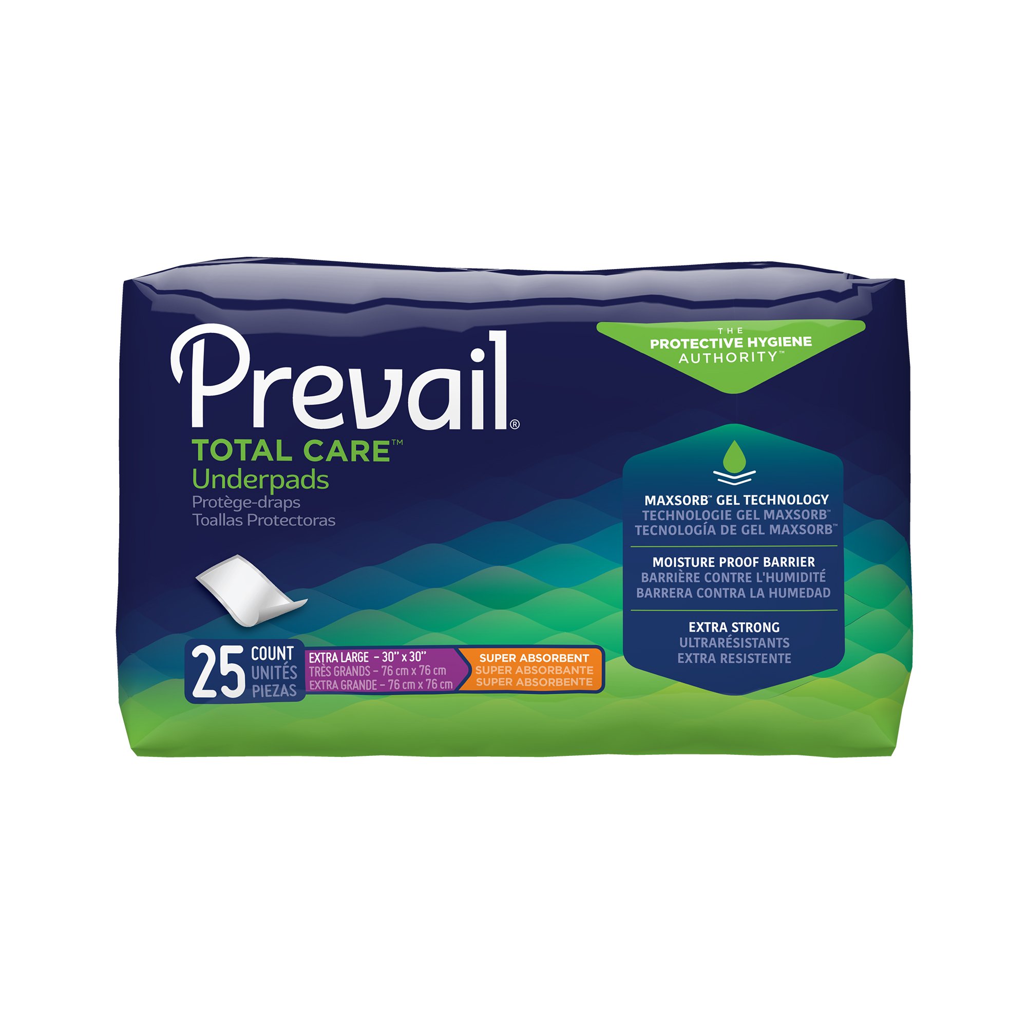 Prevail® Total Care™ Heavy Absorbency Underpad, 30x 36 Inch
